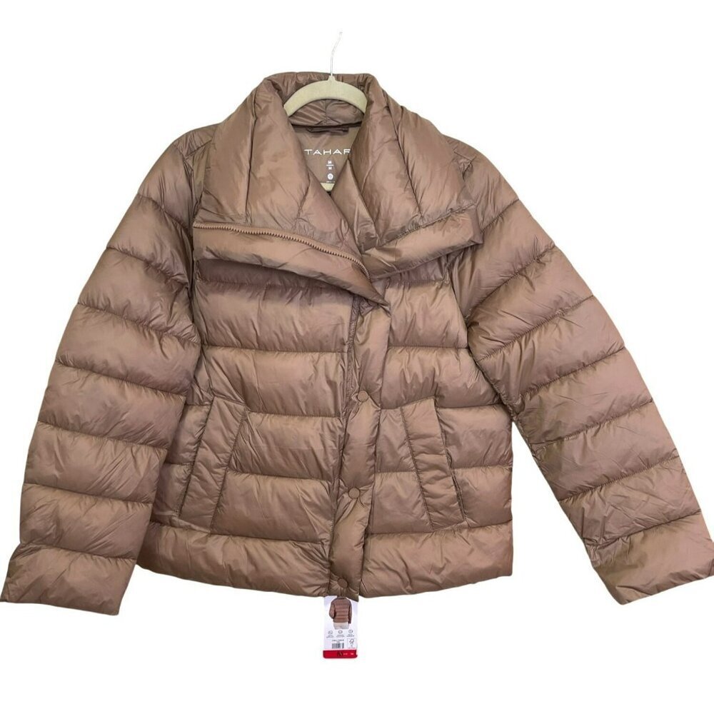 Tahari Tan Erika Puffer Water Repellant Jacket Winter Coat NWT Size Medium
